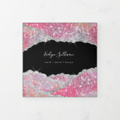 Faux glitter roze sequin drievoudig brochure drieluik kaart (Cover)