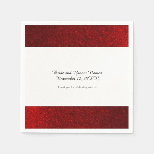 Faux Glitter Ruby Red Servet (Voorkant)