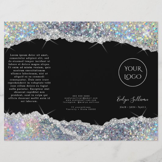 Faux glitter Silver Sequin Brochure (Voorkant)