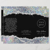 Faux glitter Silver Sequin Brochure (Voorkant / Achterkant)