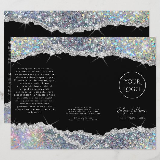 Faux glitter Silver Sequin Brochure (Voorkant / Achterkant)