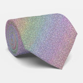 Faux Glitter Sparkles Rainbow Pearl Diagonal Stropdas (Opgerold)