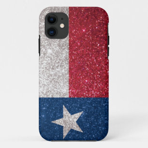 Faux Glitter Texas vlag iPhone 11 Hoesje