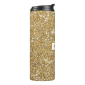 Faux Glitter Textiellook & Aangepaste naam Thermosbeker (Gedraaid links)