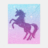  Faux Glitter Unicorn Fleece Blanket MEDIUM Deken (Voorkant)