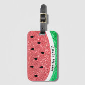 faux glitter watermeloen design bagagelabel (Voorkant (verticaal))
