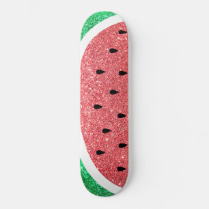 Faux Glitter Watermeloen Slice Design Skateboard