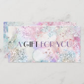 Faux glitter waterverf cadeaubon (Voorkant / Achterkant)