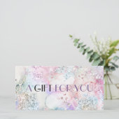 Faux glitter waterverf cadeaubon (Staand voorkant)