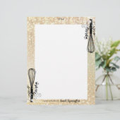 Faux glitter whisk gepersonaliseerd recept letterh (Staand voorkant)