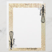 Faux glitter whisk gepersonaliseerd recept letterh (Voorkant / Achterkant)