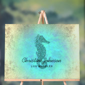 faux glitter zeepaardje acryl bord (Neutraal)