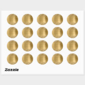 Faux Glittery Gold Foil Folie Texture Blank Ronde Sticker (Vel)