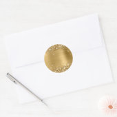 Faux Glittery Gold Foil Folie Texture Blank Ronde Sticker (Envelop)