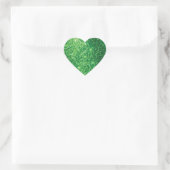 Faux Glittery Green Hart Sticker (Tas)