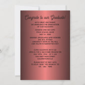 Faux Glossy Dark Wine Red Afstuderen Aankondiging (Achterkant)