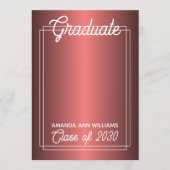 Faux Glossy Dark Wine Red Afstuderen Aankondiging (Voorkant)