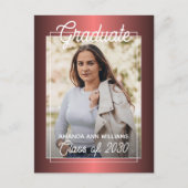 Faux Glossy Dark Wine Red Invitation de Remise des (Devant)