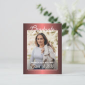 Faux Glossy Dark Wine Red Invitation de Remise des (Debout devant)