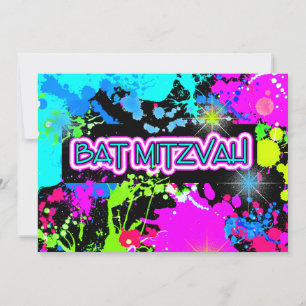 Faux, Glow in the Dark Paint, Bat Mitzvah Kaart