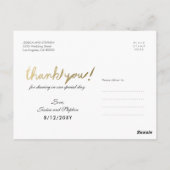 Faux Gold 4 Foto Collage Hartelijk dank Briefkaart (Achterkant)