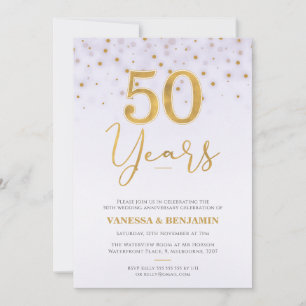 Faux Gold 50 jaar 50th Wedding Jubileum Kaart
