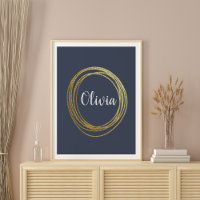 Faux Gold Abstract Cirkelontwerp met naam