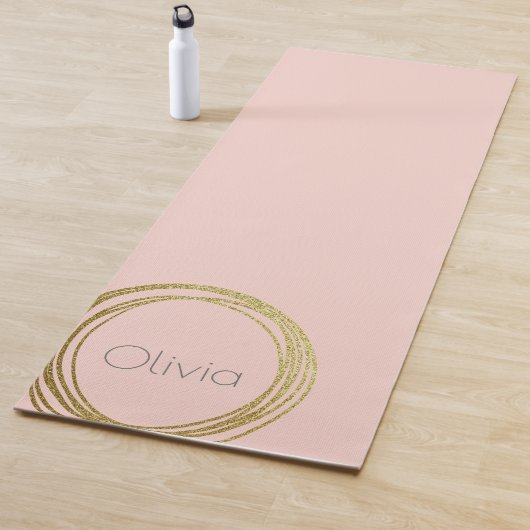 Faux Gold Abstract Cirkelontwerp met naam Yogamat (In situ)