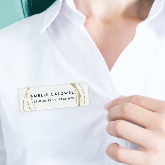 Faux Gold Abstract Naambadge