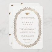 Faux Gold Afternoon Tea Bruids/Trouwdouche Kaart (Voorkant / Achterkant)