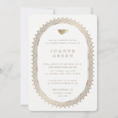 Faux Gold Afternoon Tea Bruids/Trouwdouche Kaart (Voorkant)