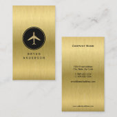 Faux Gold Airplane Visitekaartje (Voorkant / Achterkant)
