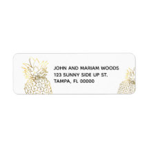 Faux Gold Ananas Retouradres Labels