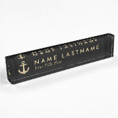 Faux Gold Anchor Black Aangepaste desborden Naambordje