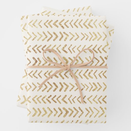 Faux gold arrow pattern inpakpapier vel (In situ)