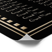 Faux Gold Art Déco Gatsby Mariage Seing Chart (Coin)