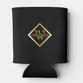 Faux Gold Axis Monogram – Black & Gold Blikjeskoeler (Achterkant)