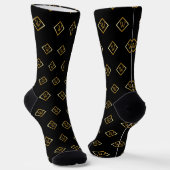 Faux Gold Axis Monogram – Black & Gold Sokken (Gebogen)