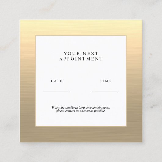 Faux Gold-benoemingskaart Vierkante Visitekaartje (Voorkant)