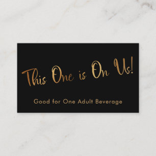 Faux Gold Black Casual Drink Tickets Kaarten invoe