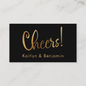 Faux Gold Black Casual Drink Tickets Kaarten invoe (Achterkant)