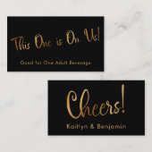 Faux Gold Black Casual Drink Tickets Kaarten invoe (Voorkant / Achterkant)