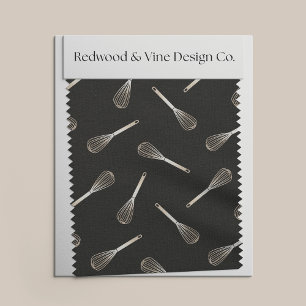 Faux Gold & Black Kitchen Whiskpatroon Stof
