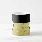 Faux Gold Black Monogramme Initiale Mug de café (Centre)