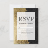 Faux Gold & Black Starry Night Brushstrokies RSVP (Devant)