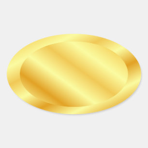 Faux Gold Blank Sjabloon Tekst toevoegen Monogram Ovale Sticker