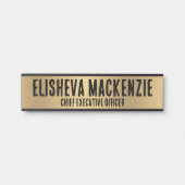 Faux Gold Bold Porte de bureau Signes Nom Plaque (Devant)