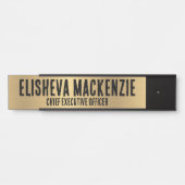 Faux Gold Bold Porte de bureau Signes Nom Plaque (Devant)