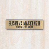 Faux Gold Bold Porte de bureau Signes Nom Plaque (Devant)