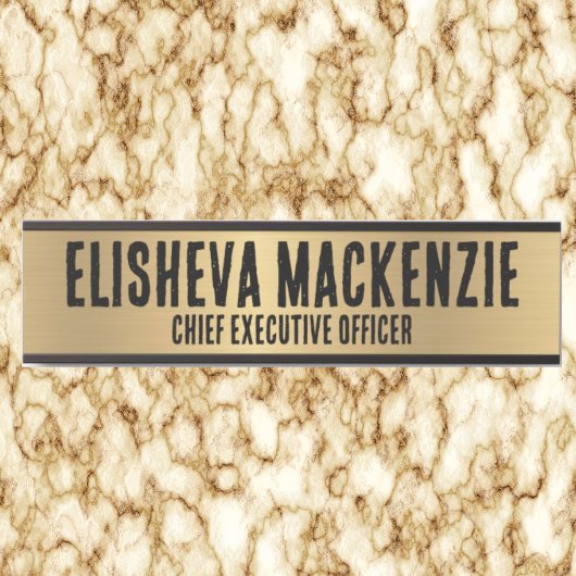 Faux Gold Bold Porte de bureau Signes Nom Plaque